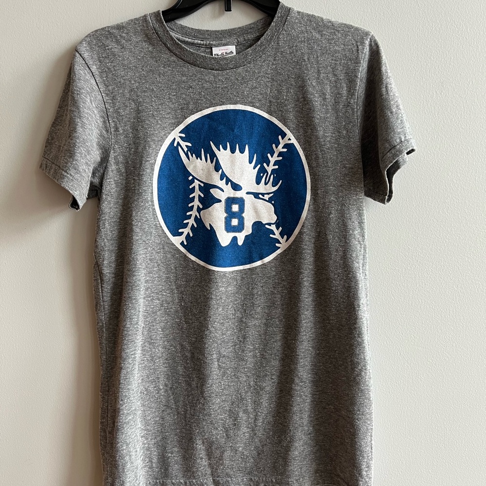 Charlie Hustle KC Royals Mike Moustakas Moose #8 Pepsi Cola XS Gray Short Sleeve